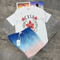 Casablanca Orchid Resort T-Shirt and Swim Shorts Set Mens UK Reps AAA Quality