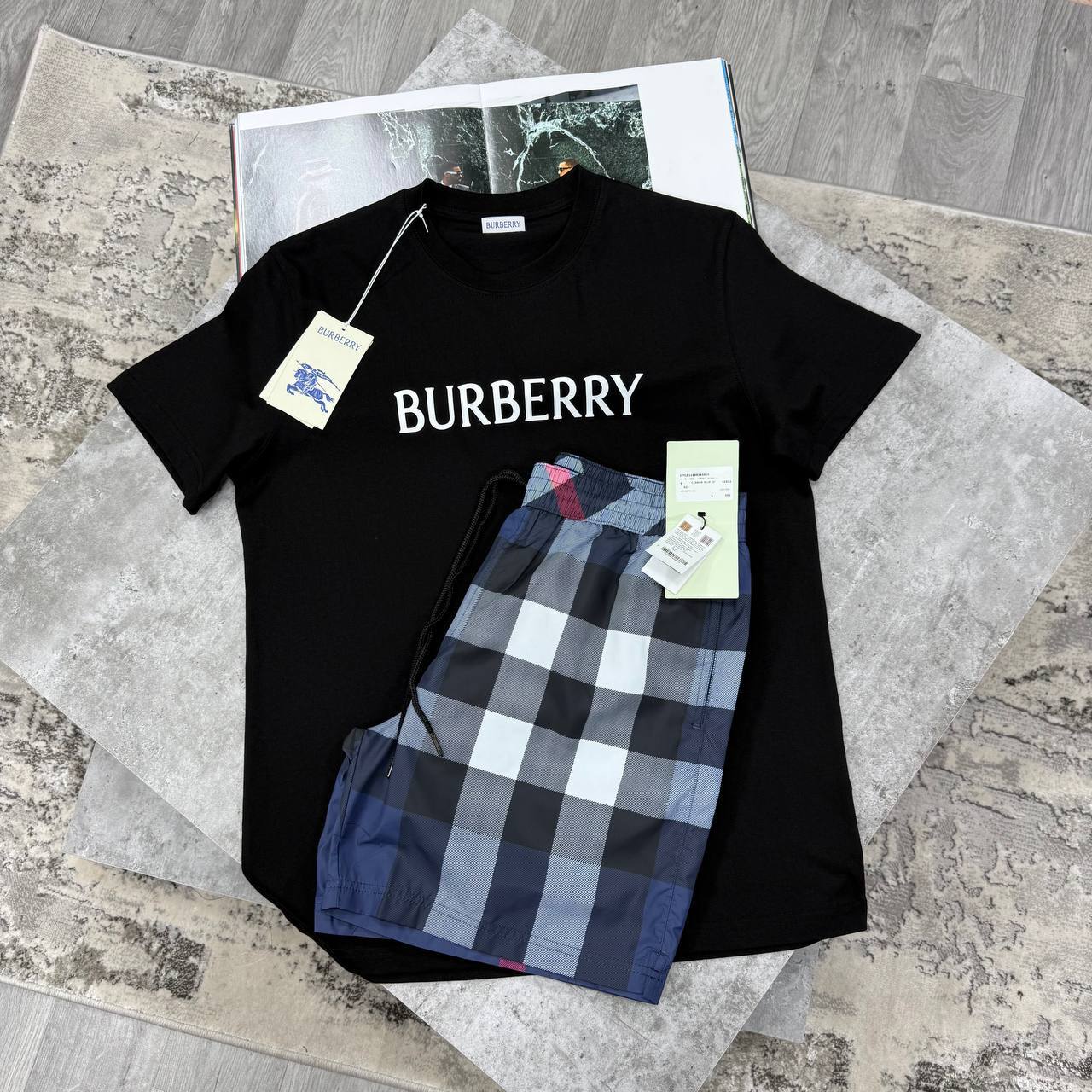 Burberry Classic Logo Print T Shirt & Shorts Set Mens UK Reps AAA Quality