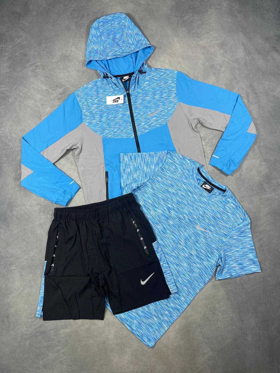 Nike 3 Piece UV Windrunner Gym Set Mens in Blue Color UK Reps AAA Quality