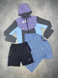 Nike 3 Piece UV Windrunner Gym Set Mens in Purple & Charcoal Color UK Reps AAA Quality