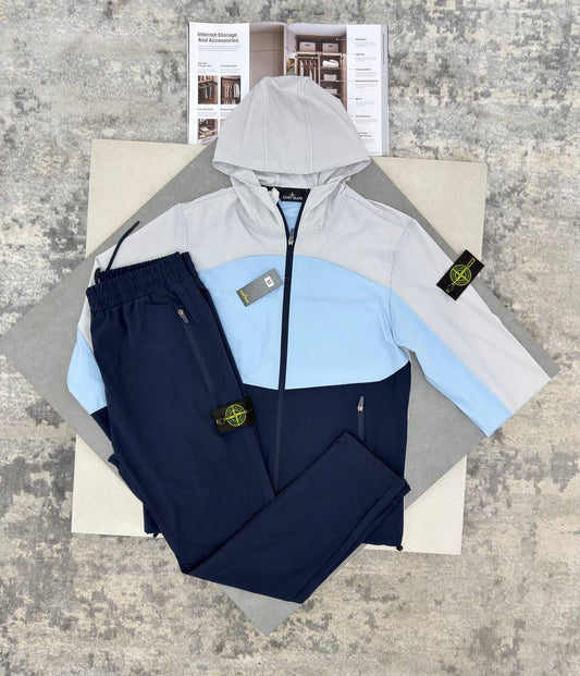 Stone Island Streetwear Styling Tracksuits Mens in Blue/Grey UK Reps AAA Quality