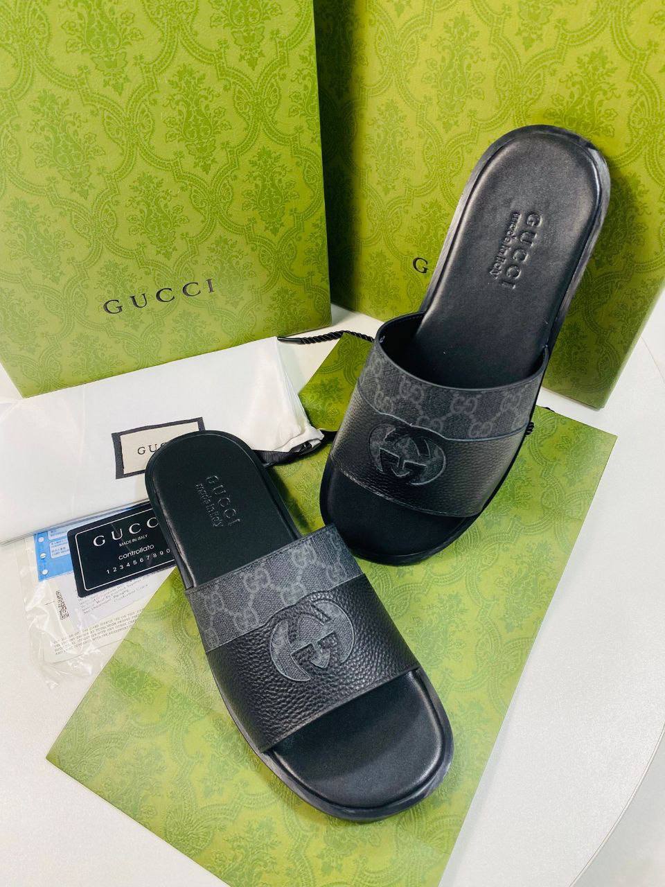 Gucci Interlocking G Slide Mens UK Reps AAA Quality