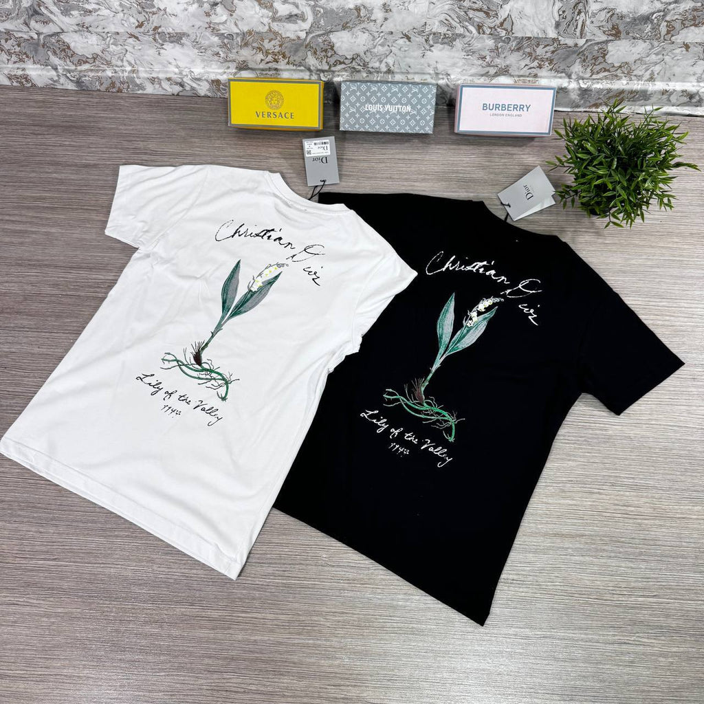 Christian Dior Lily of the Valley Replica T-Shirt Mens Relaxed Fit Best Sale UK Reps