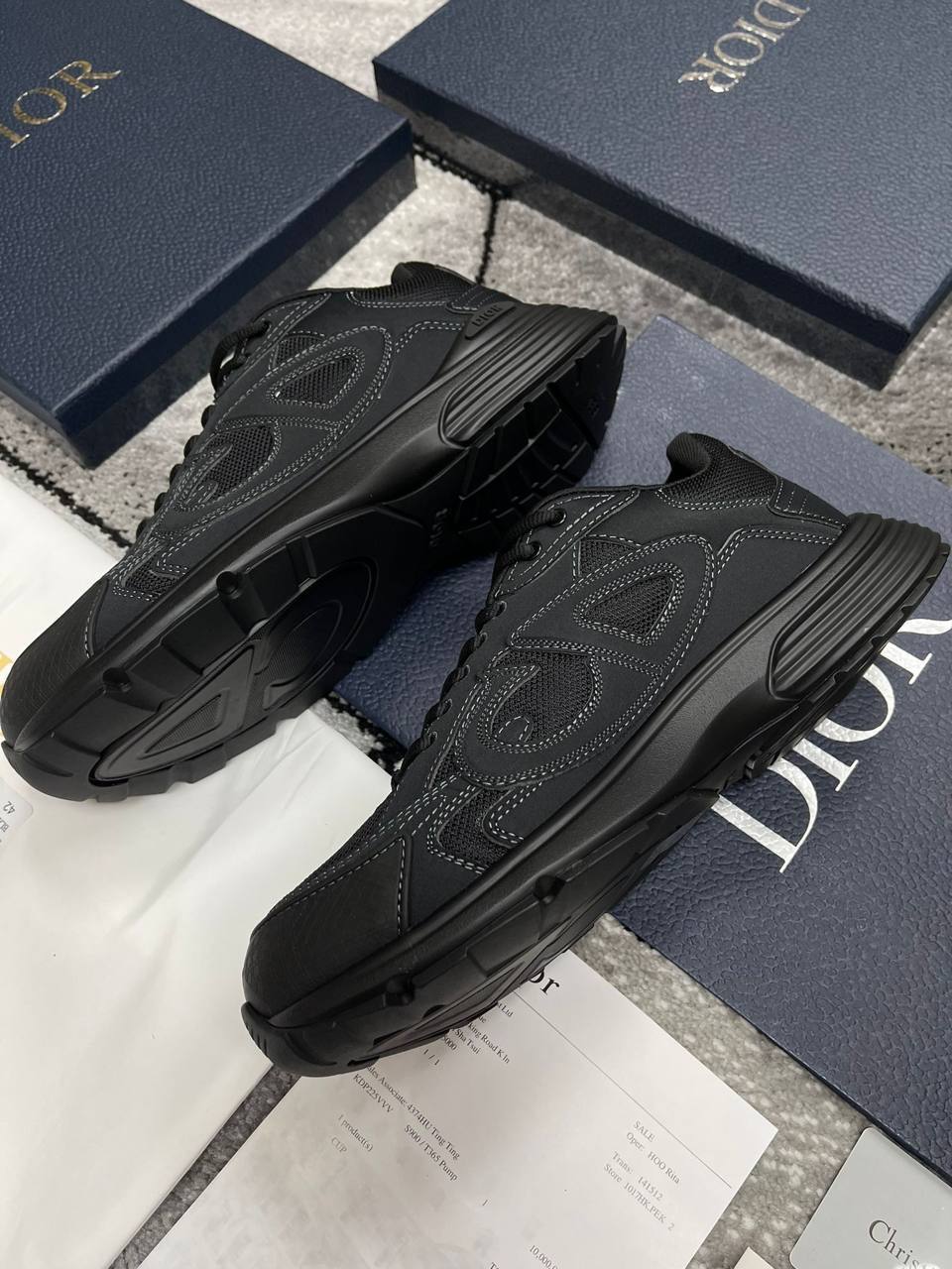 Christian Dior B30 X Stone Island Black Mens Sneakers Best Sale UK Reps AAA Quality