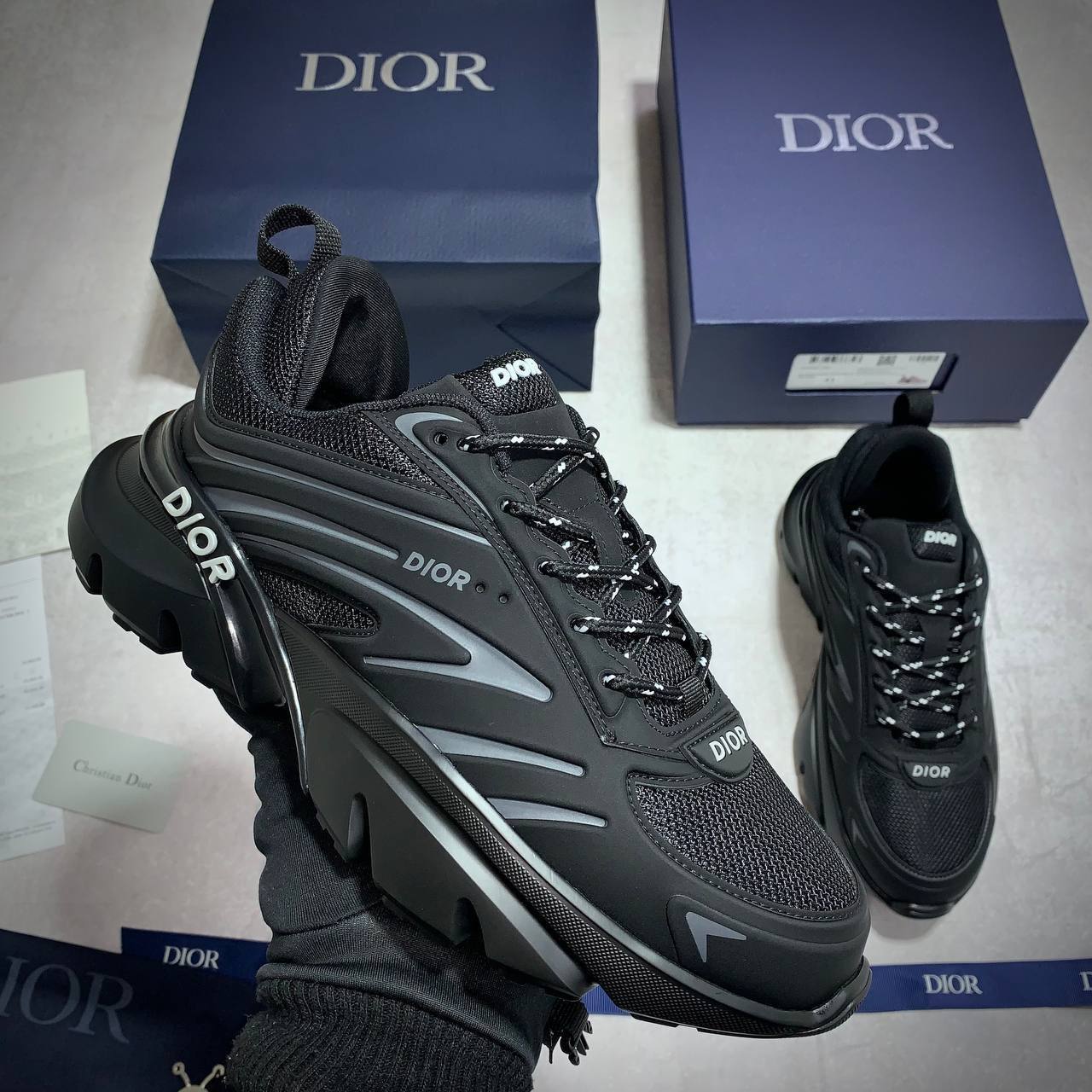 Christian Dior B44 Blade Black Mens Sneakers Best Sale UK Reps AAA Quality