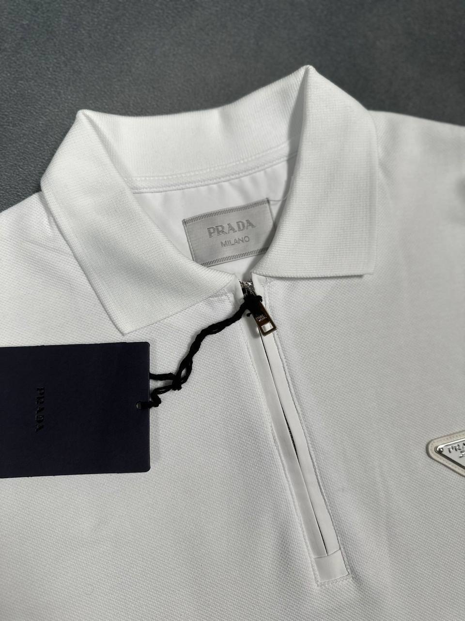 Prada Quarter-Zip Polo Shirts Mens in Multiple Colors UK Reps AAA Quality