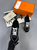 Hermes Leather Black/White Bouncing Sneakers Mens Style & Comfort Best Sale UK Reps AAA Quality