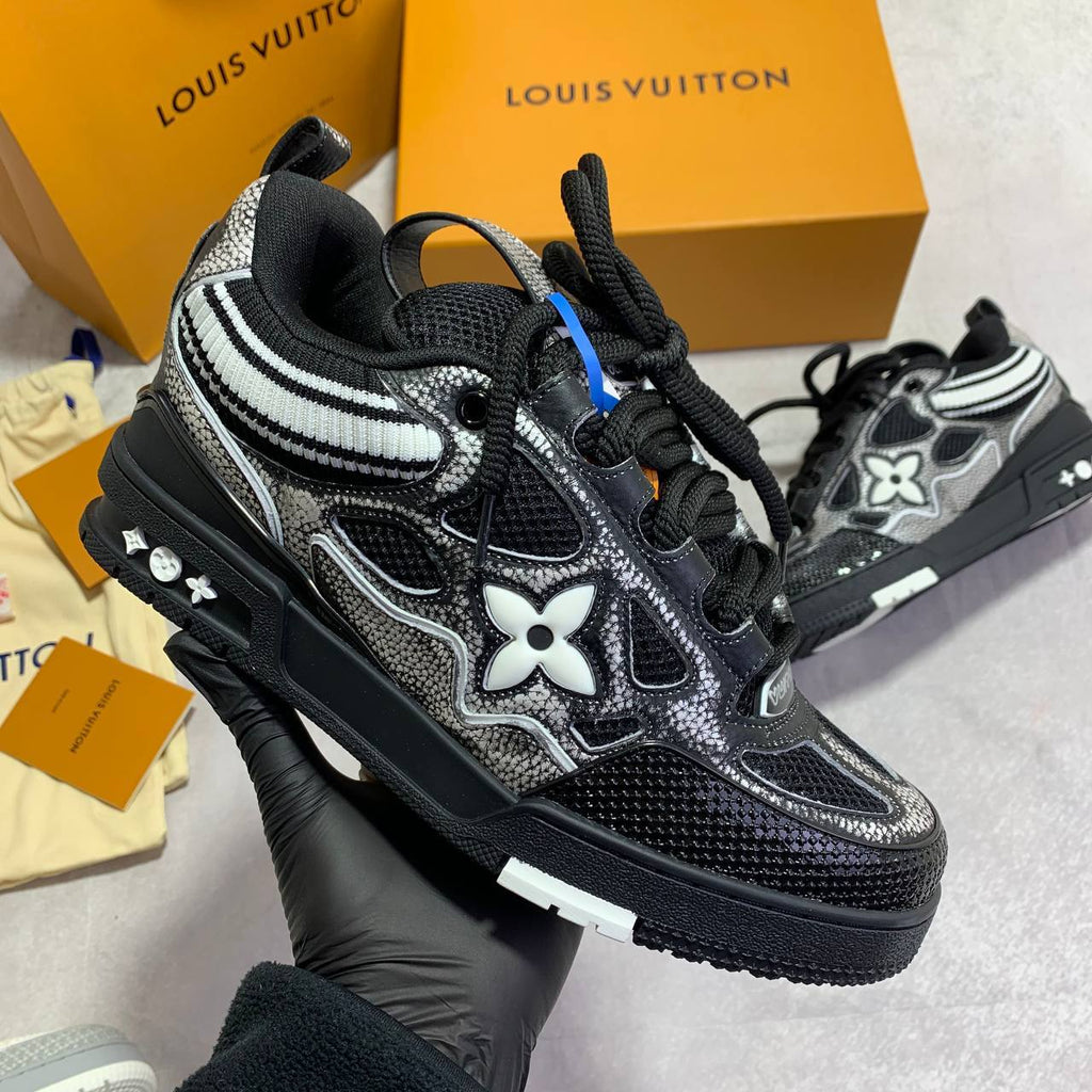 Louis Vuitton LV Skate Sneakers "Black Gliter" Mens Best Sale UK Reps AAA Quality