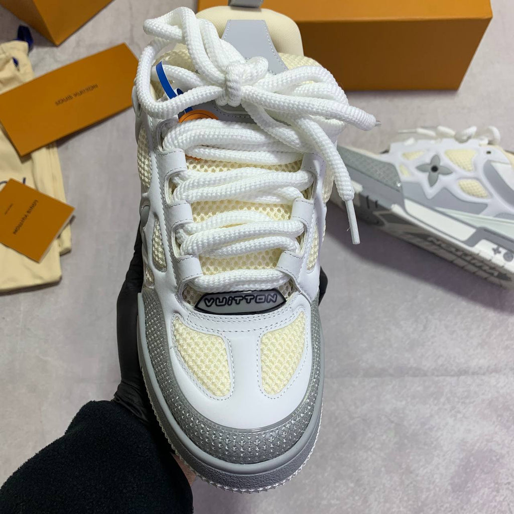 Louis Vuitton LV Skate Sneakers "Grey/White" Mens Best Sale UK Reps AAA Quality