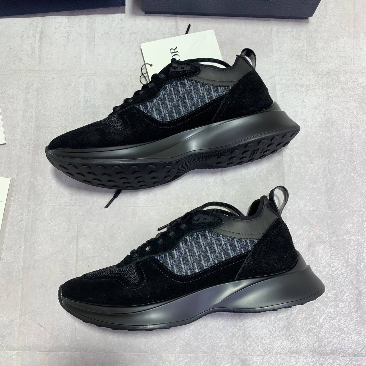Christian Dior B25 Runner Black Oblique Suede Herren Mens Sneakers Best Sale UK Reps AAA Quality