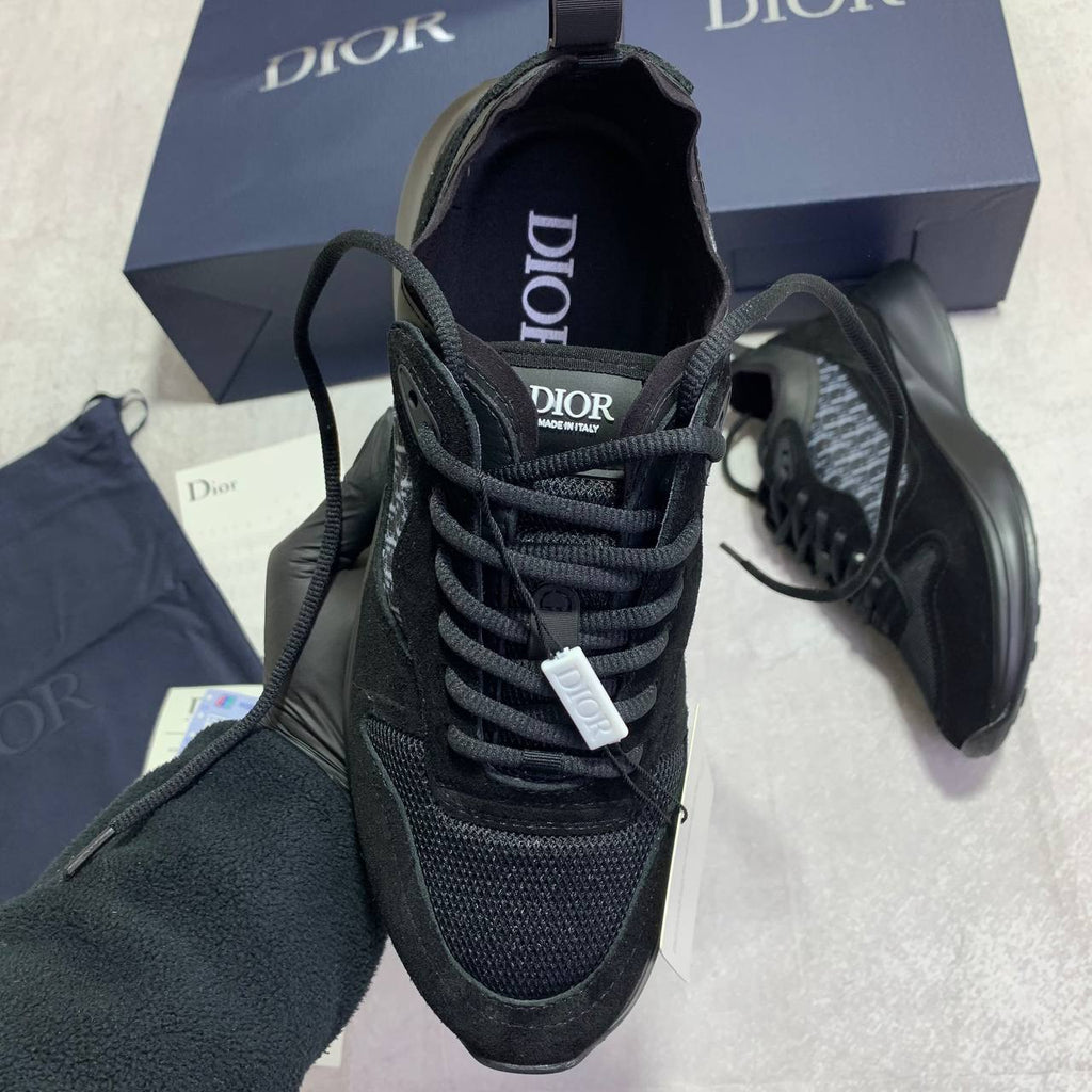 Christian Dior B25 Runner Black Oblique Suede Herren Mens Sneakers Best Sale UK Reps AAA Quality