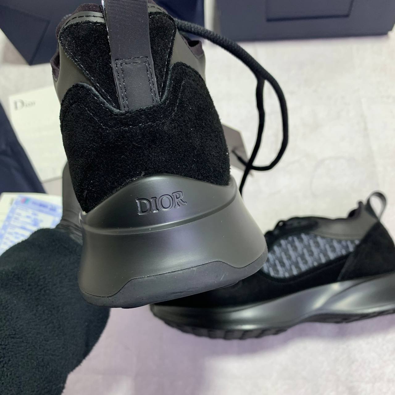 Christian Dior B25 Runner Black Oblique Suede Herren Mens Sneakers Best Sale UK Reps AAA Quality