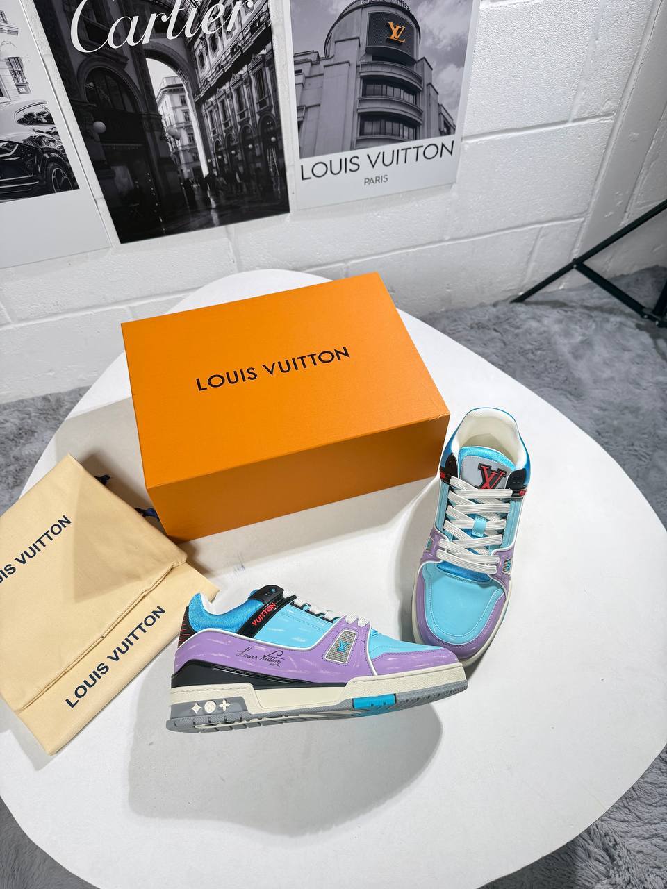 Louis Vuitton LV Trainers Macaron Purple Men's Best Sale UK Reps AAA Quality