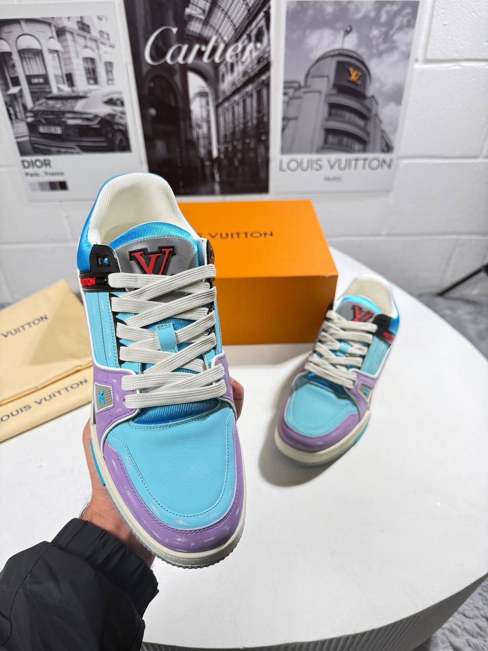 Louis Vuitton LV Trainers Macaron Purple Men's Best Sale UK Reps AAA Quality
