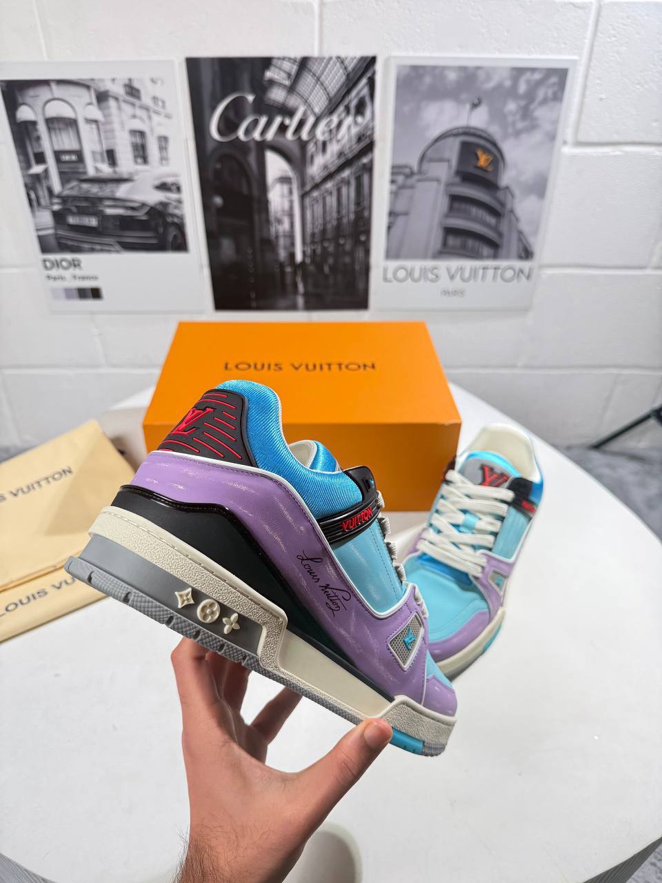 Louis Vuitton LV Trainers Macaron Purple Men's Best Sale UK Reps AAA Quality