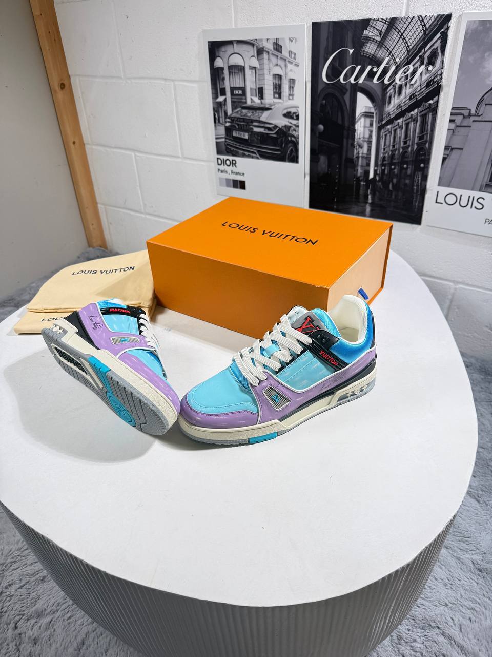Louis Vuitton LV Trainers Macaron Purple Men's Best Sale UK Reps AAA Quality