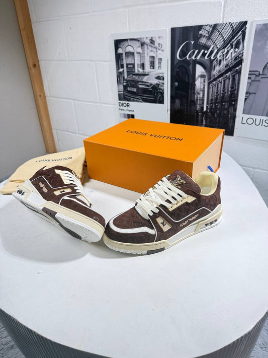 Louis Vuitton LV Trainers Brown Men's Best Sale UK Reps AAA Quality