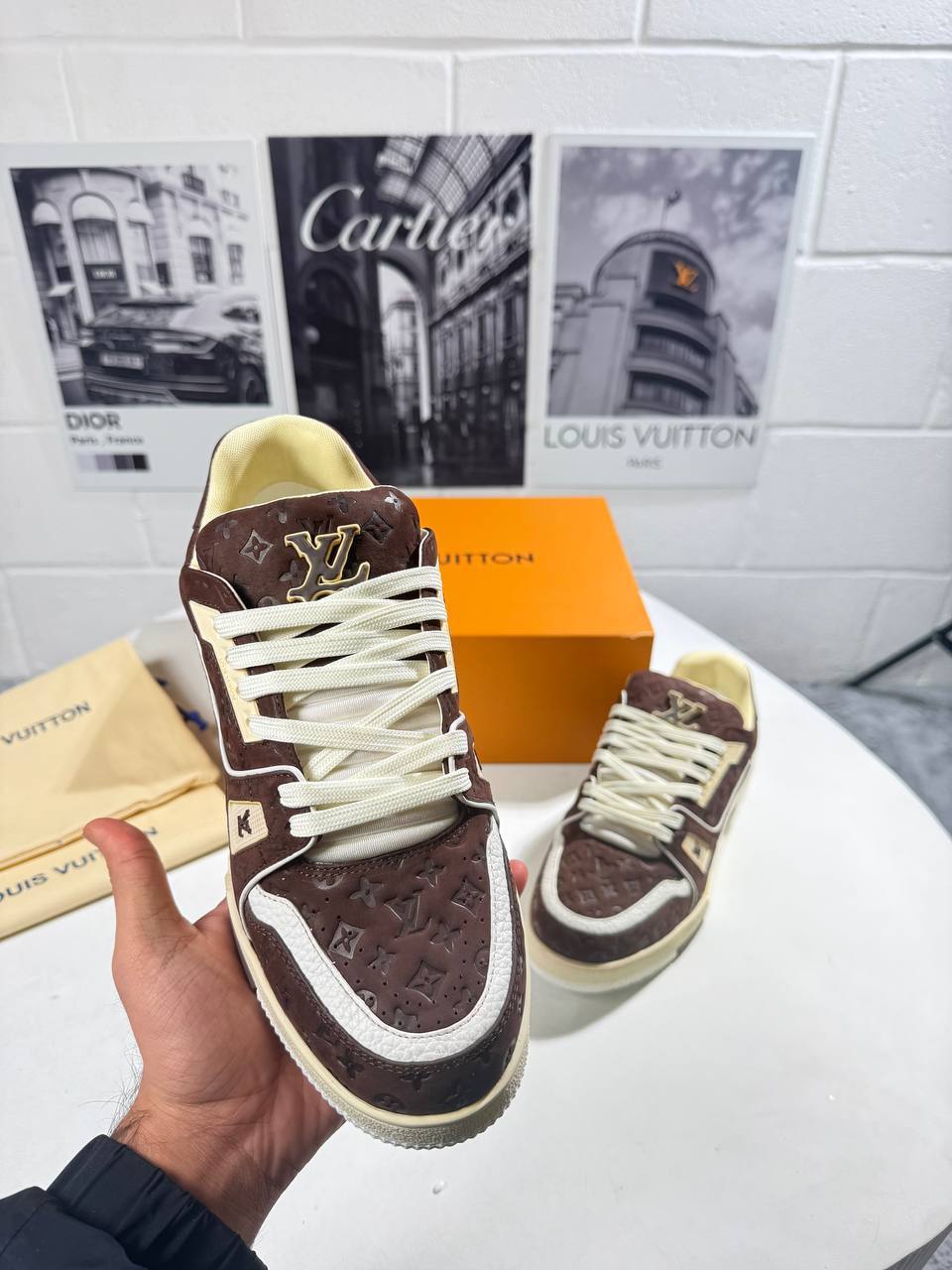 Louis Vuitton LV Trainers Brown Men's Best Sale UK Reps AAA Quality