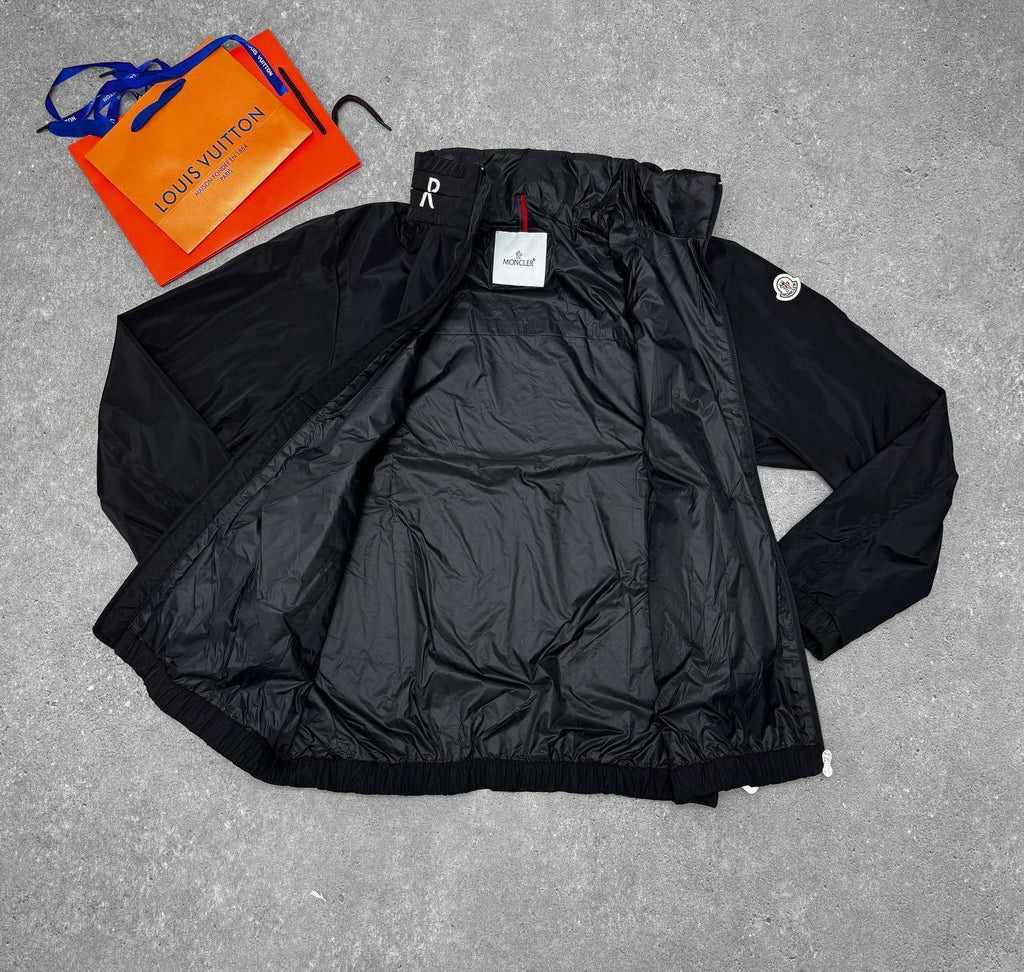 Moncler Beid Concealed-Hood Zip-Up Jackets in Black Mens Best Sale UK Reps AAA Quality