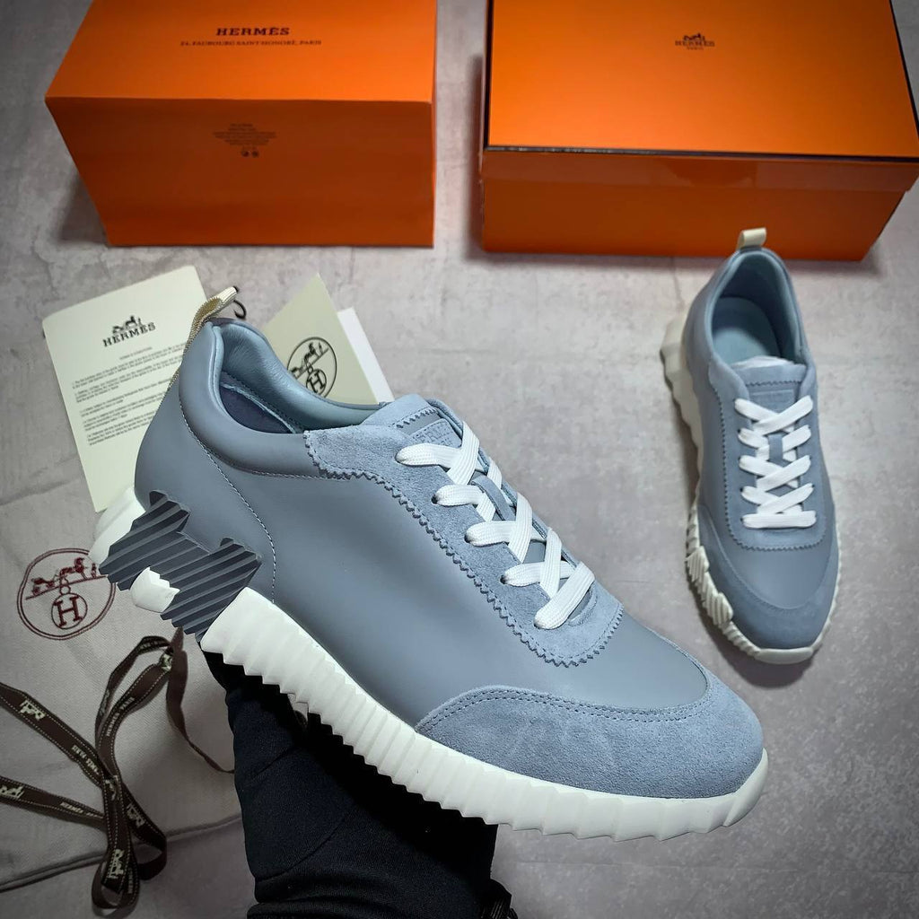 Hermes Grey Blue Bouncing Sneakers Men's Best Sale UK Reps AAA Quality