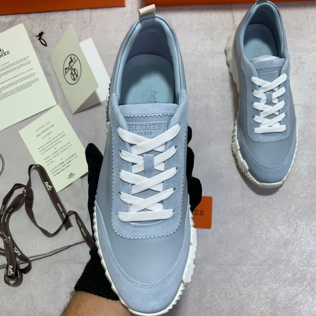 Hermes Grey Blue Bouncing Sneakers Men's Best Sale UK Reps AAA Quality