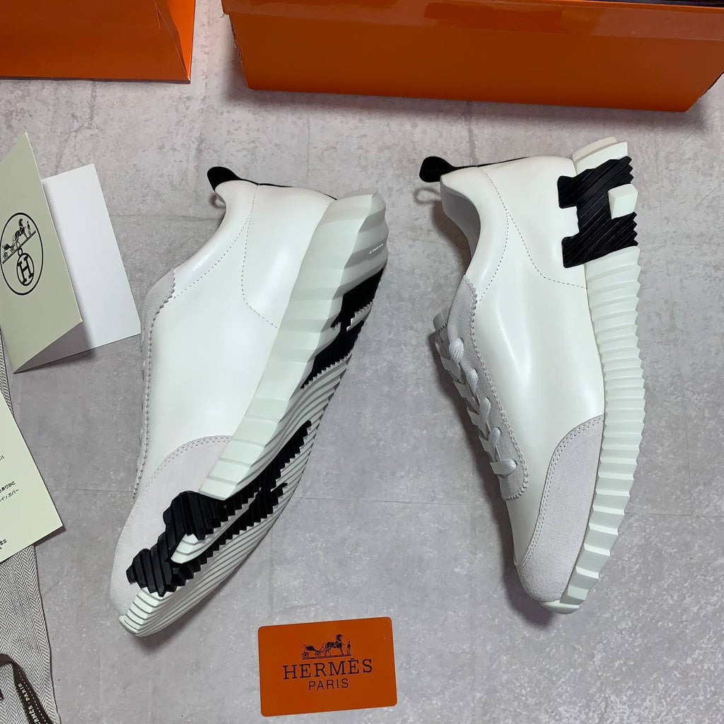 Hermes White Bouncing Sneakers Men's Best Sale UK Reps AAA Quality