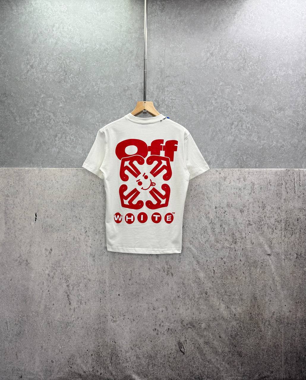 Off-White Smile Arrow T-Shirts Mens in 2 Colors Short Sleeves UK Reps AAA Quality