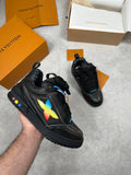 Louis Vuitton Skate Monogram Flowers Black Sneakers Mens Best Sale UK Reps AAA Quality