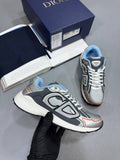 DIOR B30 Countdown Trainers Mens Grey Silver Technical Fabric UK Reps AAA Quality