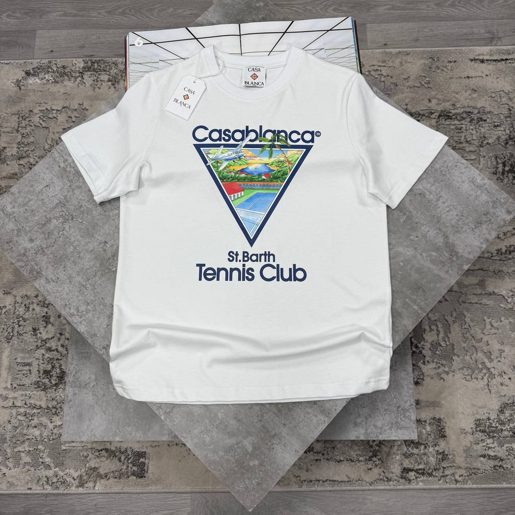Casablanca Tennis Club Icon Mens T-Shirts in 2 Colors Best Sale UK Reps AAA Quality