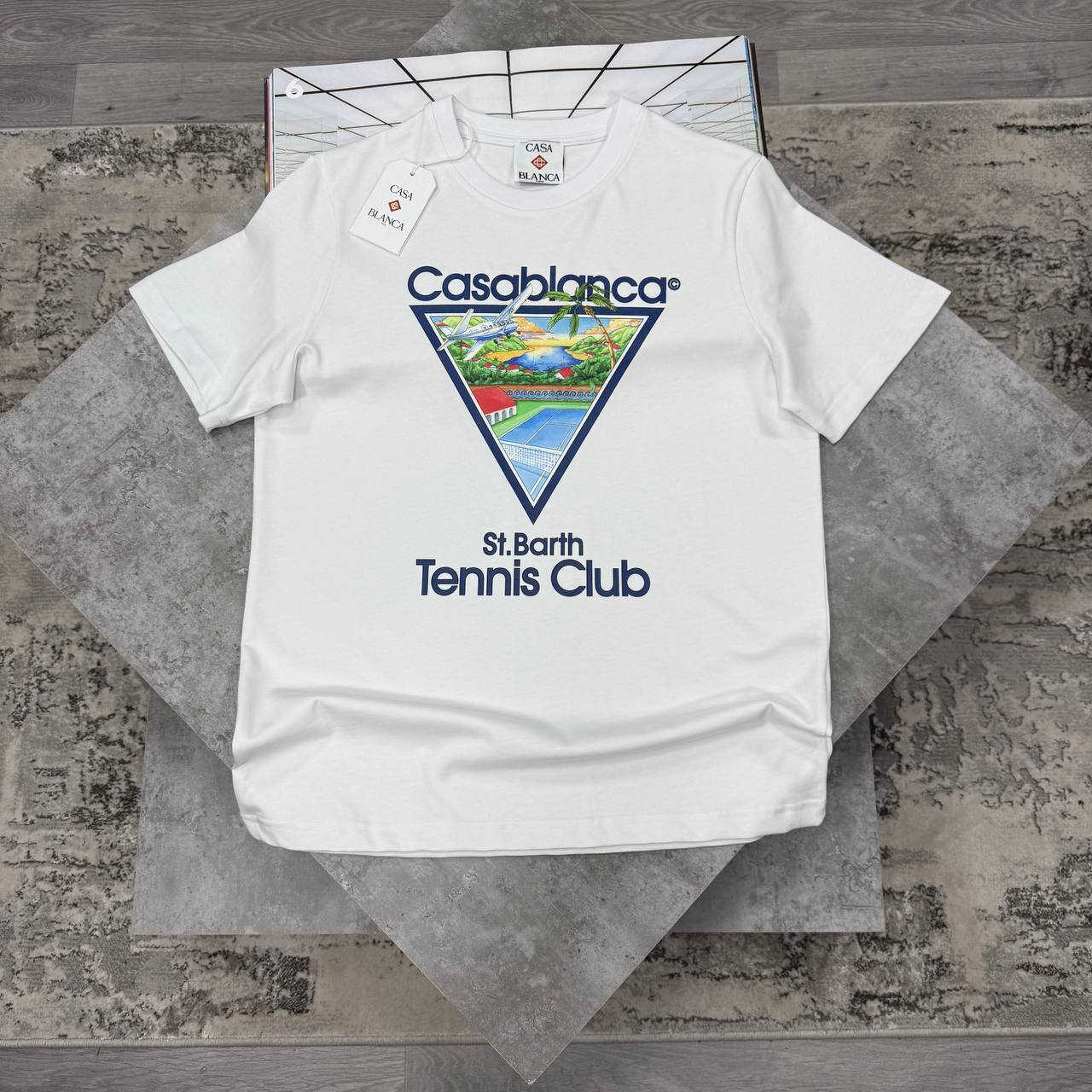 Casablanca Tennis Club Icon Mens T-Shirts in 2 Colors Best Sale UK Reps AAA Quality