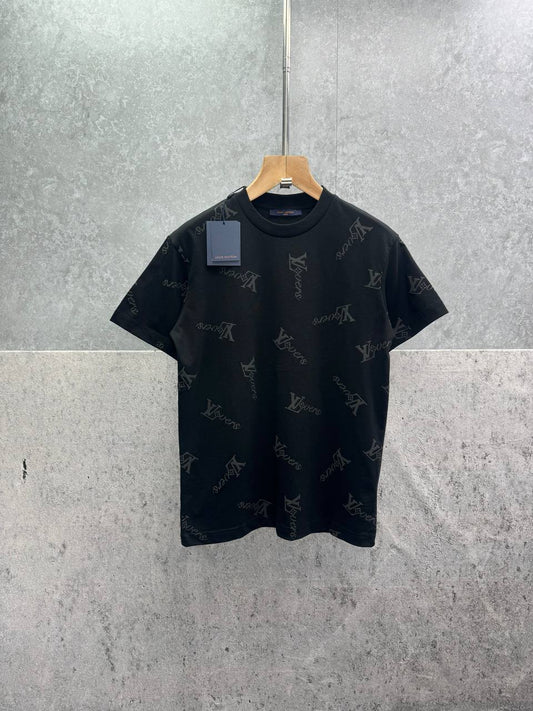 Louis Vuitton Signature Flag Monogram Crewneck T-Shirts Mens in 2 Colors UK Reps AAA Quality