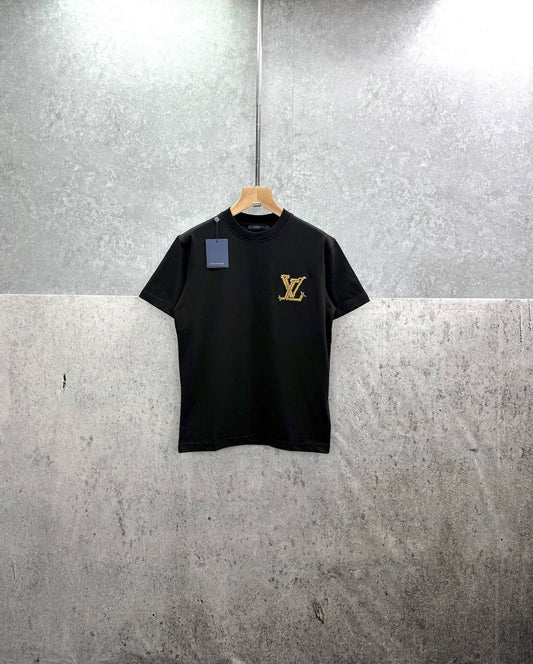 Louis Vuitton Embroidered Signature Crewneck T-Shirts Mens in 2 Colors UK Reps AAA Quality