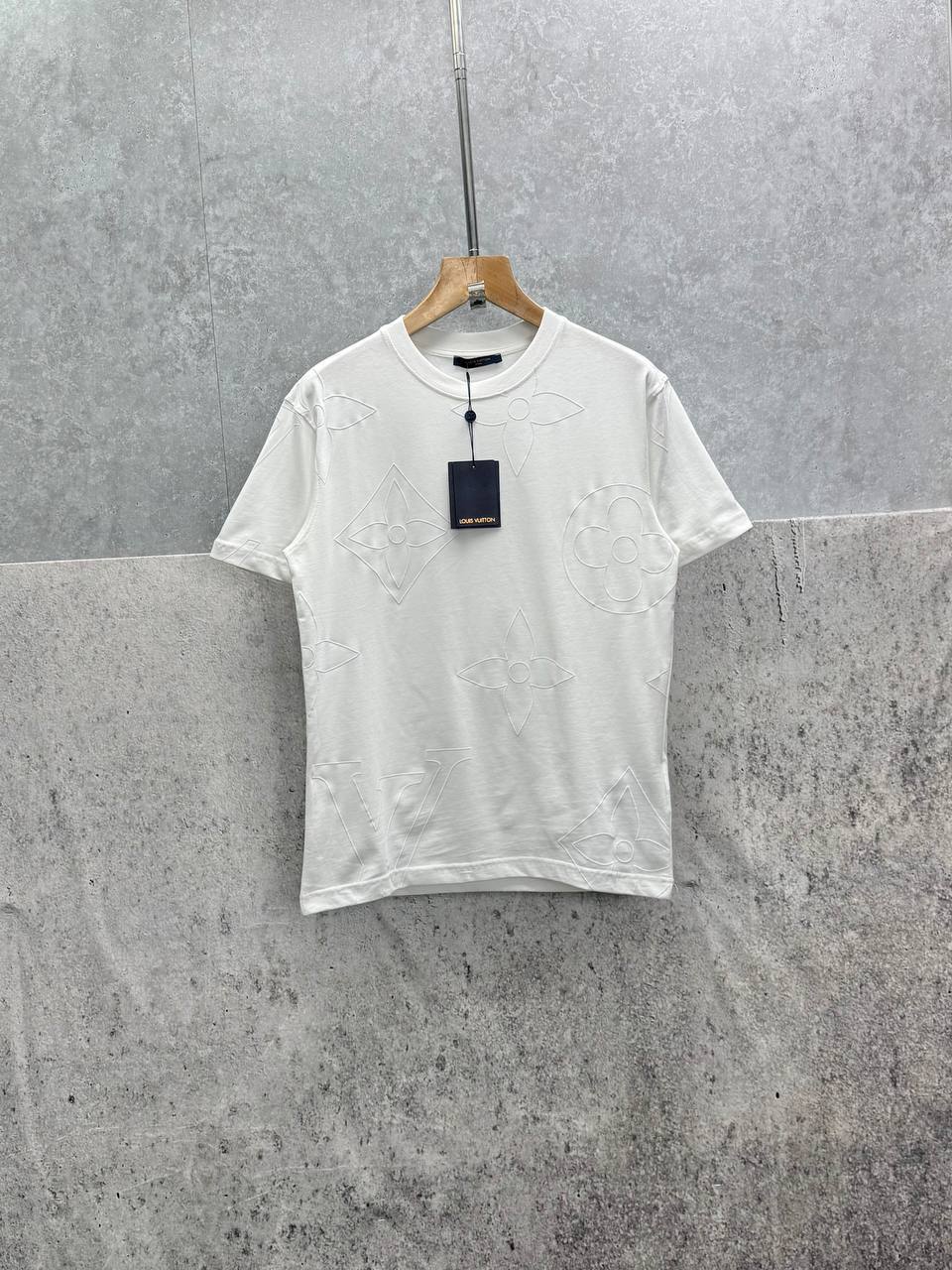 Louis Vuitton LV Monogram Embroidered Cotton T-Shirts Mens in 2 Colors UK Reps AAA Quality