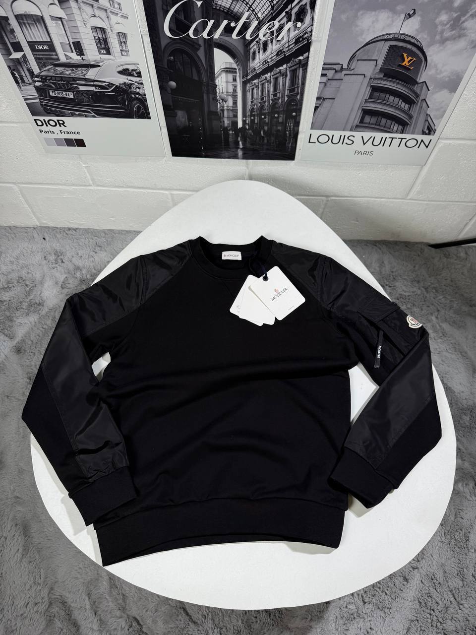 Moncler Crew Neck Full Sleeves Logo Patch Jumpers for Men in Multiple Colors UK Reps AAA Quality