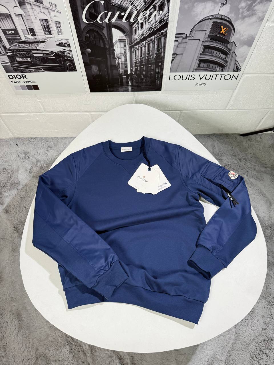 Moncler Crew Neck Full Sleeves Logo Patch Jumpers for Men in Multiple Colors UK Reps AAA Quality
