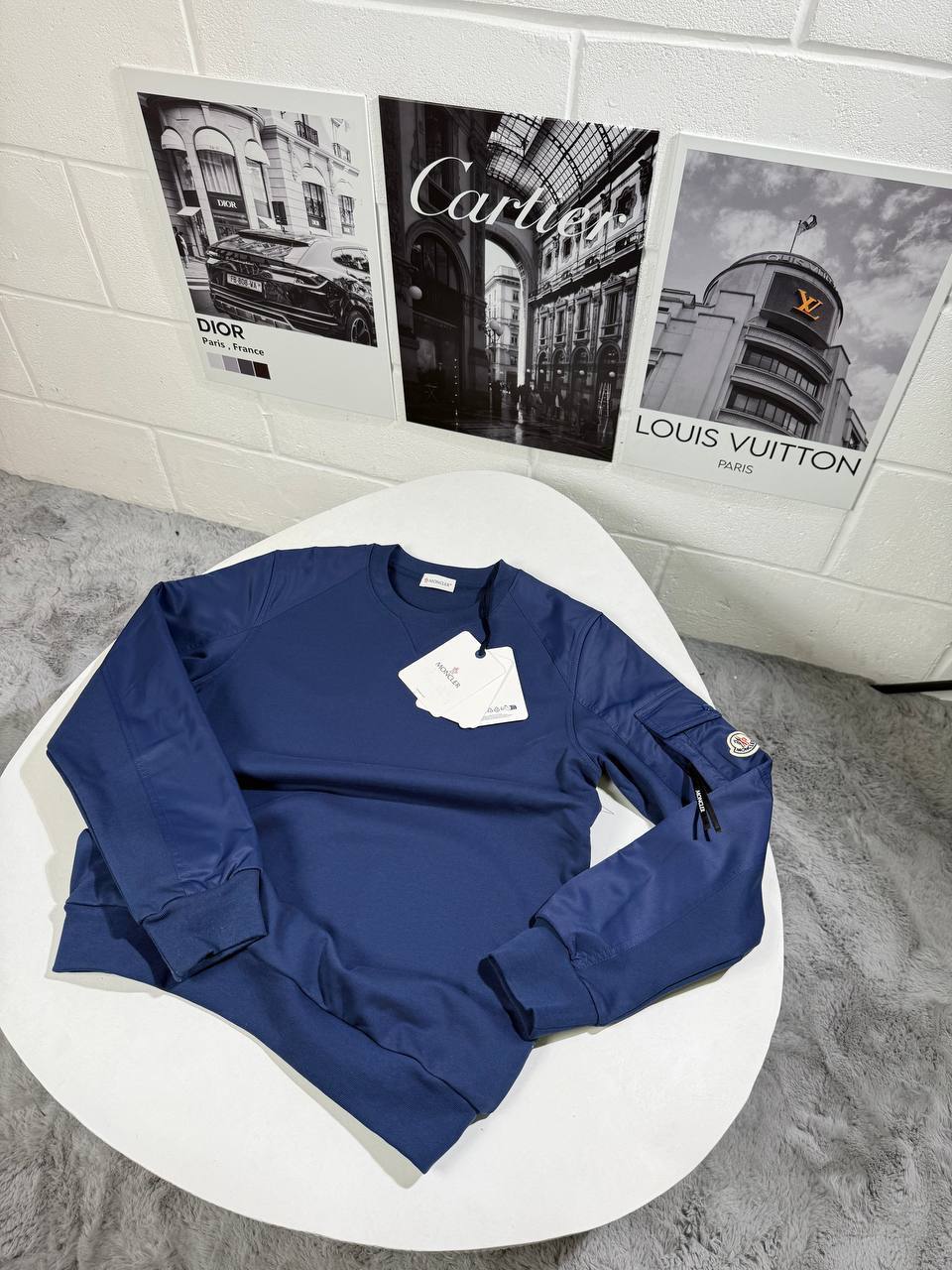 Moncler Crew Neck Full Sleeves Logo Patch Jumpers for Men in Multiple Colors UK Reps AAA Quality