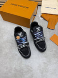 Louis Vuitton Men's Luxury Trainers Croc-Embossed Denim Sneakers AAA Quality Reps UK