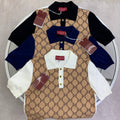 Gucci Men's Luxury Monogram Knit Polo Shirt Set AAA Quality Reps UK