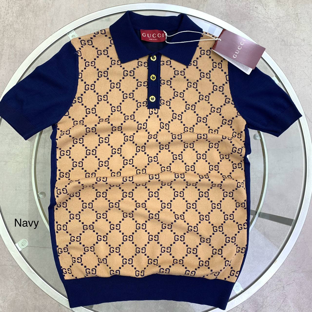 Gucci Men's Luxury Monogram Knit Polo Shirt Set AAA Quality Reps UK