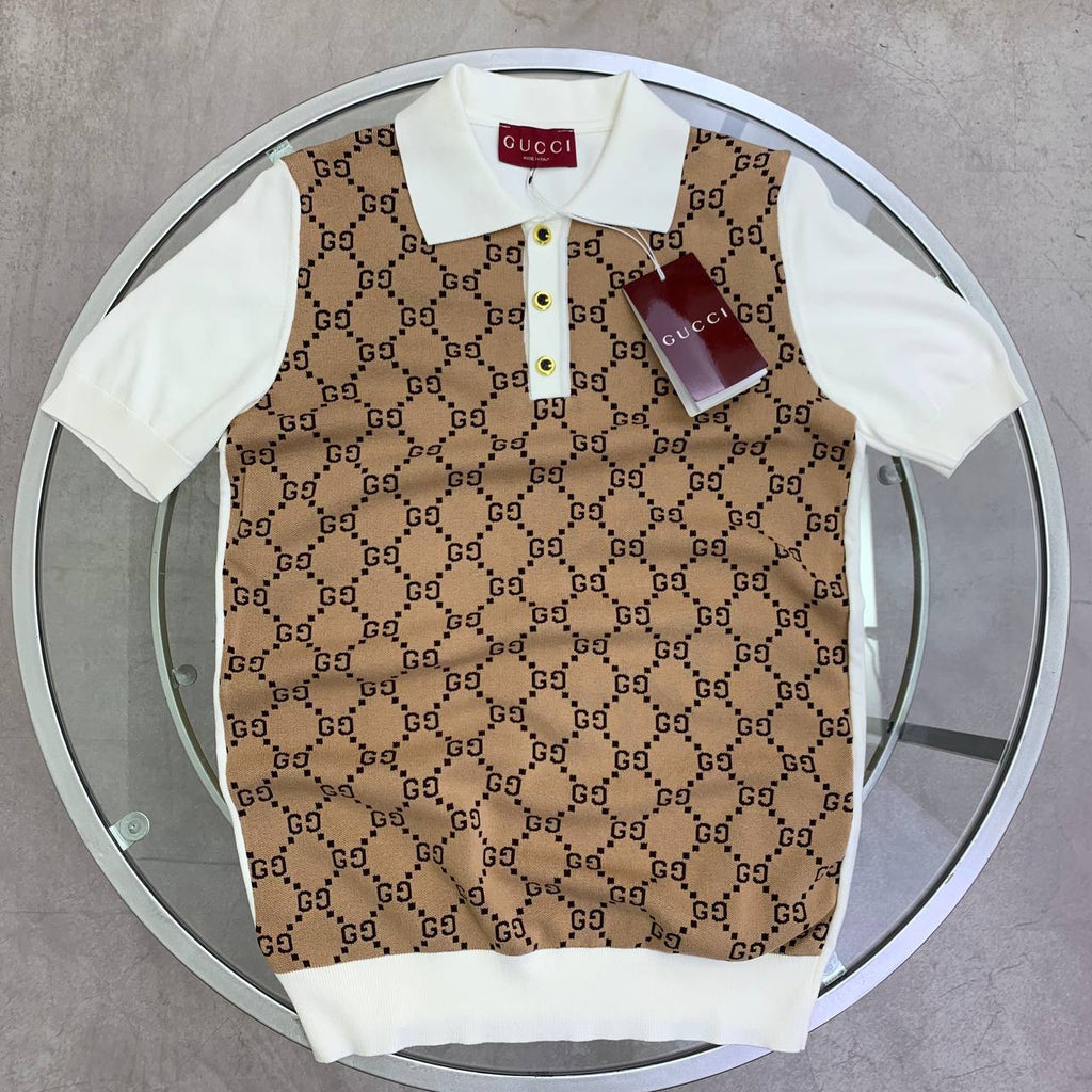 Gucci Men's Luxury Monogram Knit Polo Shirt Set AAA Quality Reps UK