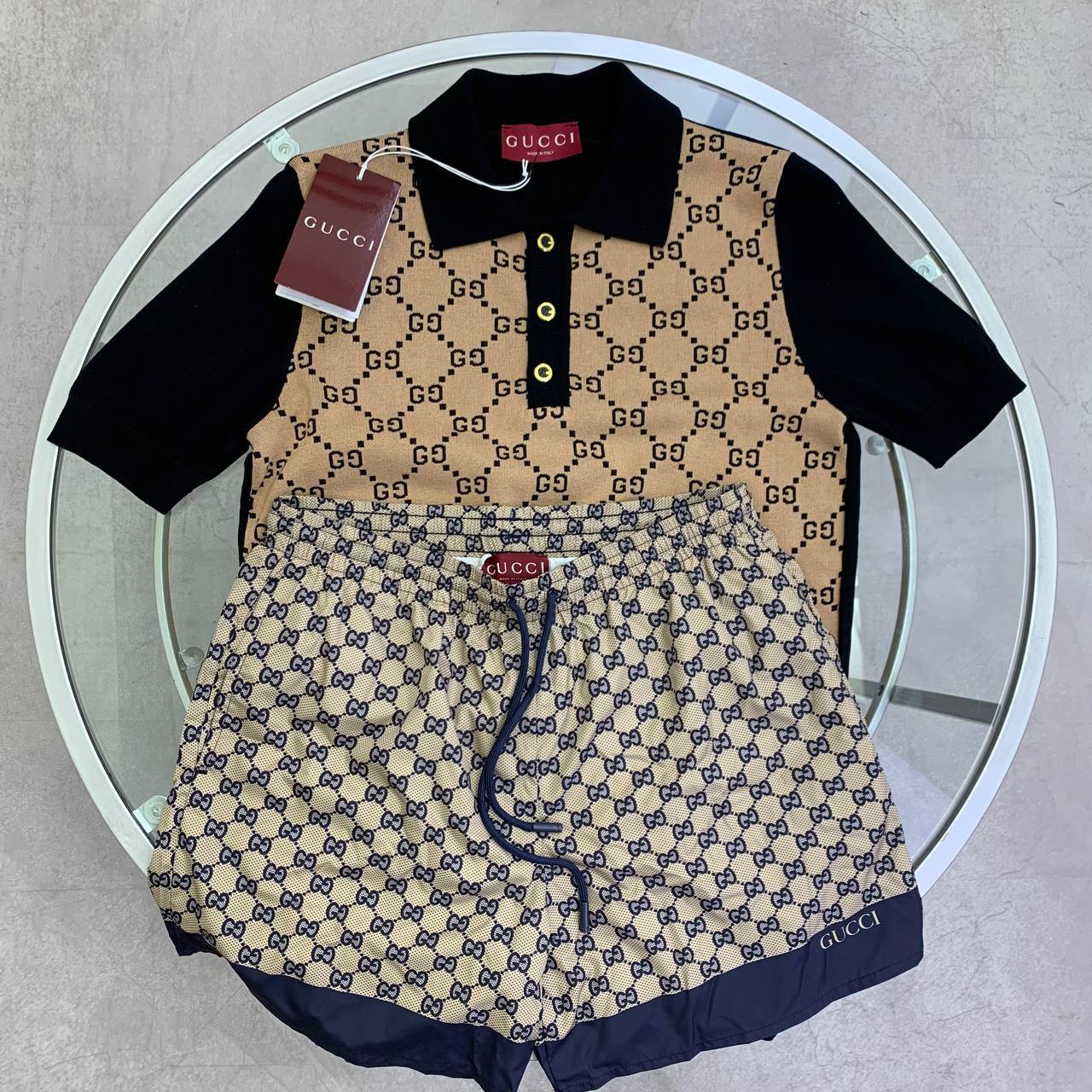 Gucci Men's Luxury Monogram Knit Outfit Set AAA Quality Reps UK