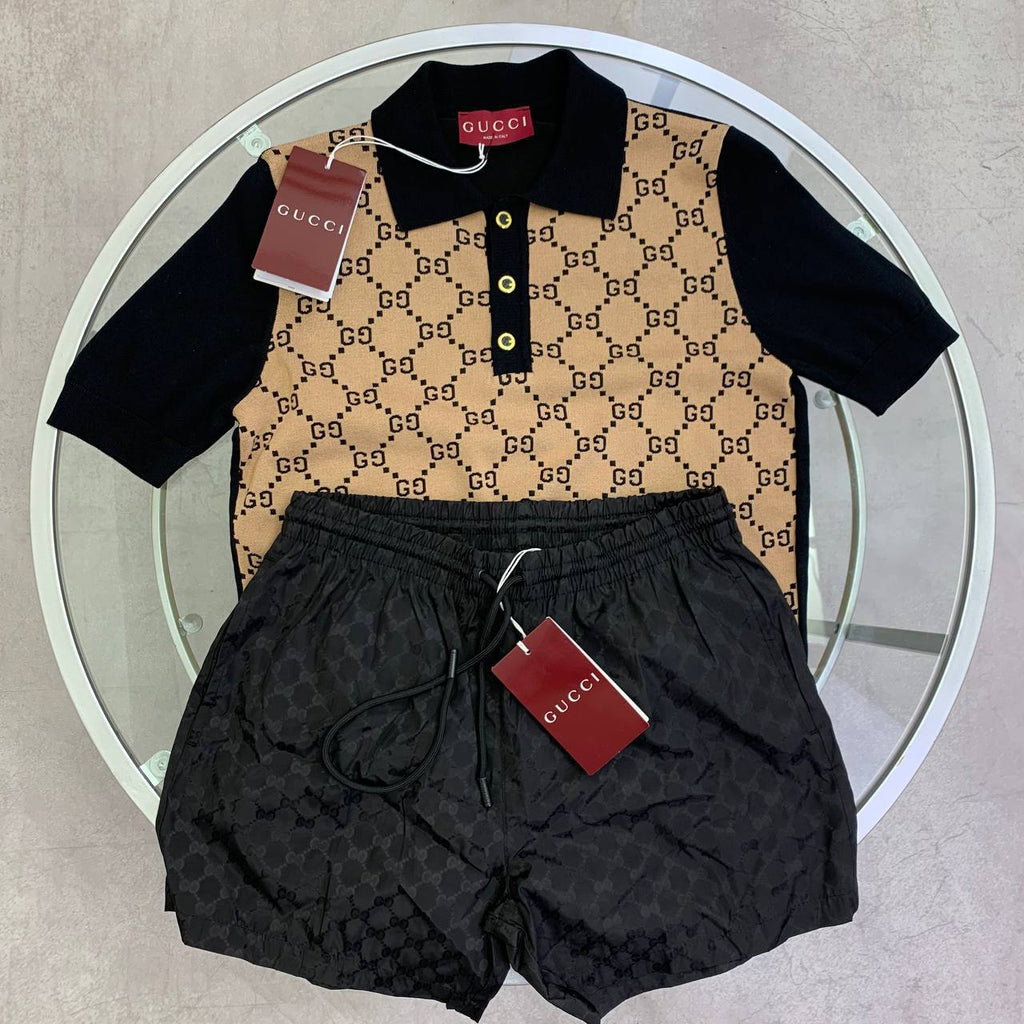 Gucci Men's Luxury Monogram Knit Outfit Set AAA Quality Reps UK
