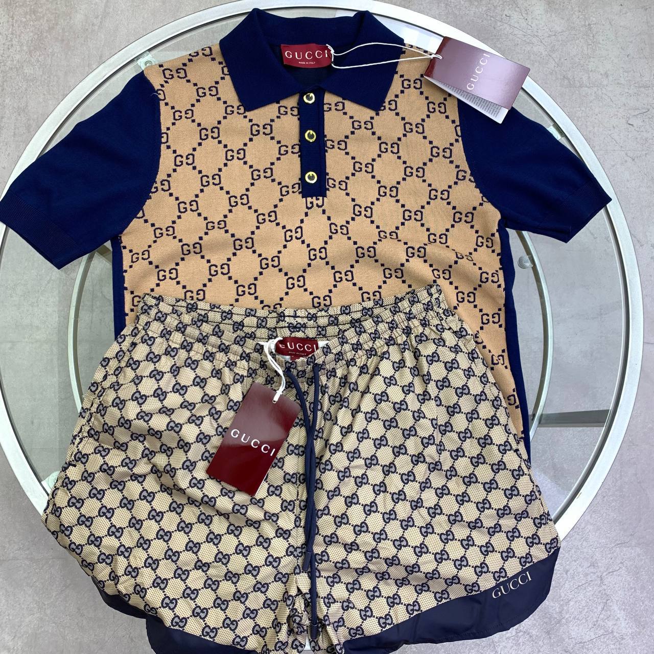 Gucci Men's Luxury Monogram Knit Outfit Set AAA Quality Reps UK