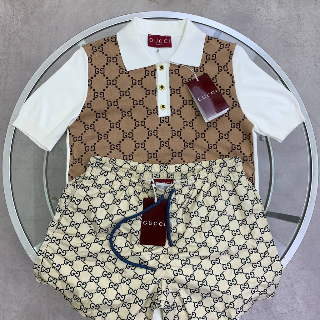 Gucci Men's Luxury Monogram Knit Outfit Set AAA Quality Reps UK