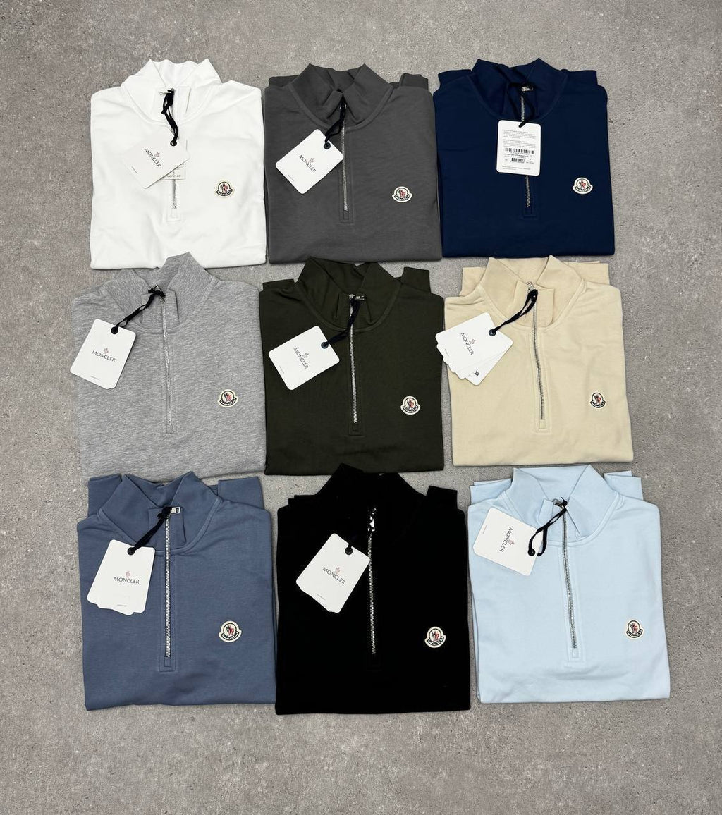 Moncler Logo-Patch Half Zipped Jumpers Mens Fashion Best Sale UK Reps AAA Quality