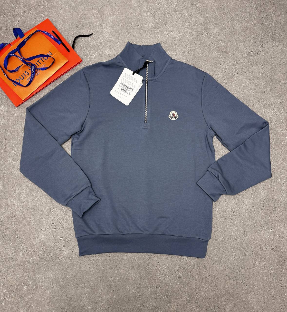 Moncler Logo-Patch Half Zipped Jumpers Mens Fashion Best Sale UK Reps AAA Quality
