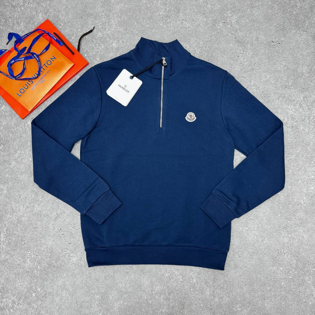 Moncler Logo-Patch Half Zipped Jumpers Mens Fashion Best Sale UK Reps AAA Quality