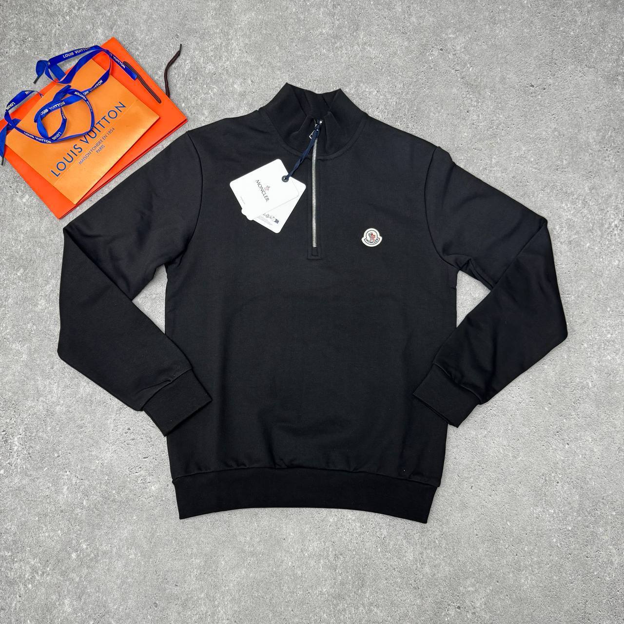 Moncler Logo-Patch Half Zipped Jumpers Mens Fashion Best Sale UK Reps AAA Quality