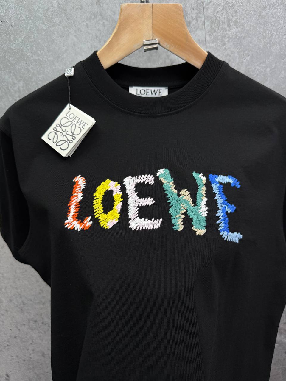 Loewe Logo Embroidered T-Shirts Mens in 2 Colors UK Reps AAA Quality